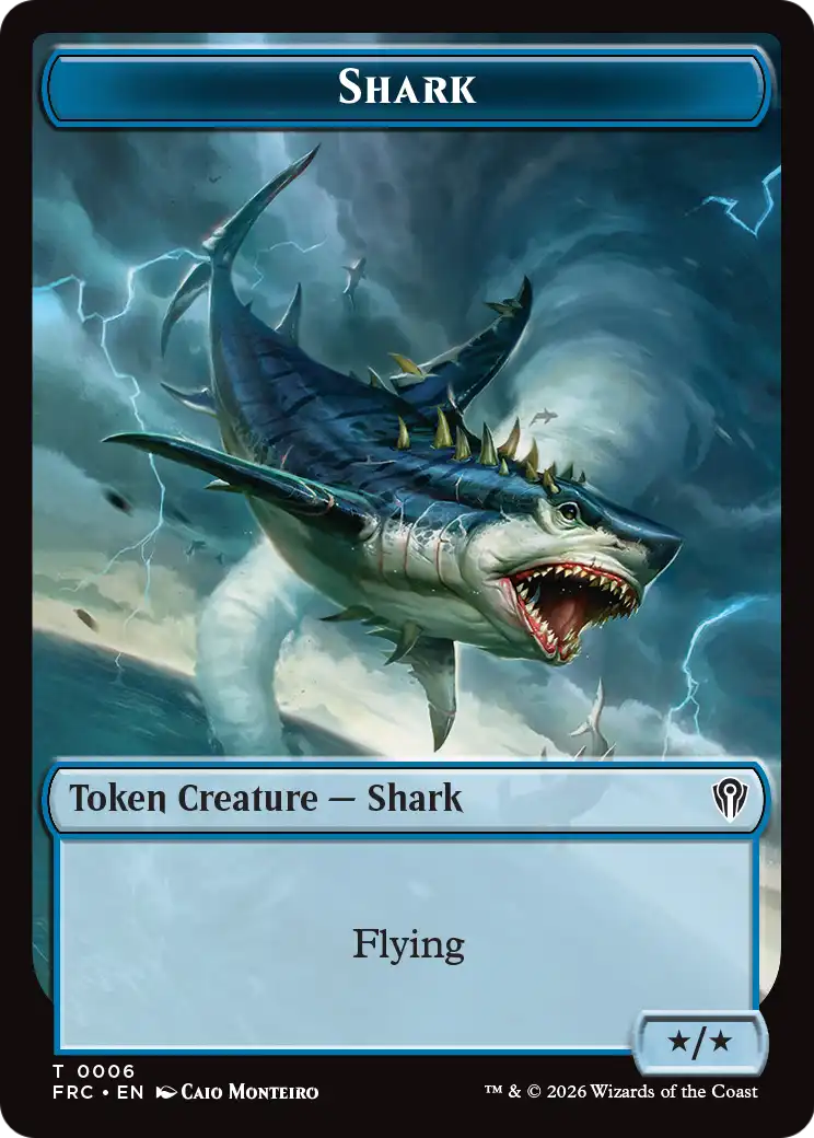 Warrior // Shark Double-Sided Token [Reality Fracture Commander Tokens] | Game Master's Emporium (The New GME)