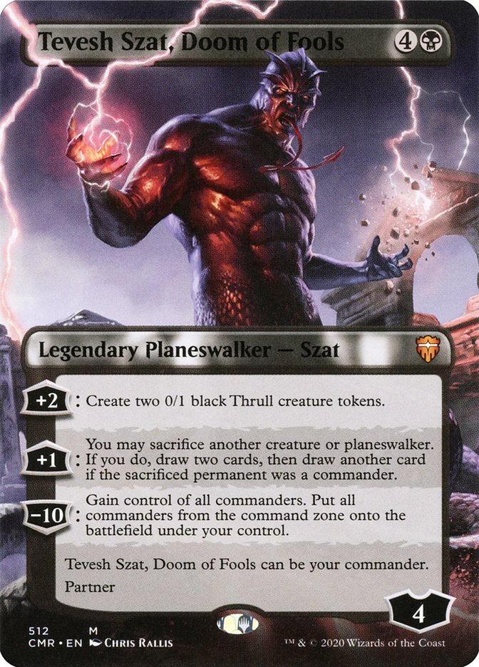 Tevesh Szat, Doom of Fools (Borderless) [Commander Legends] | Game Master's Emporium (The New GME)