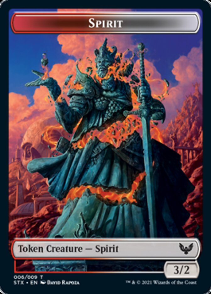 Spirit // Lukka, Wayward Bonder Emblem Double-Sided Token [Strixhaven: School of Mages Tokens] | Game Master's Emporium (The New GME)