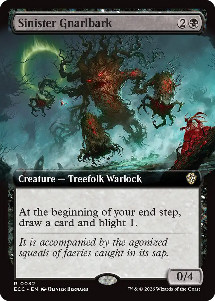 Sinister Gnarlbark (Extended Art) [Lorwyn Eclipsed Commander] | Game Master's Emporium (The New GME)