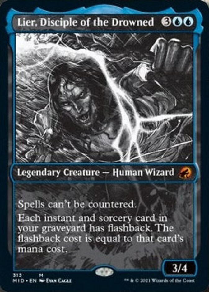 Lier, Disciple of the Drowned (Showcase Eternal Night) [Innistrad: Midnight Hunt] | Game Master's Emporium (The New GME)