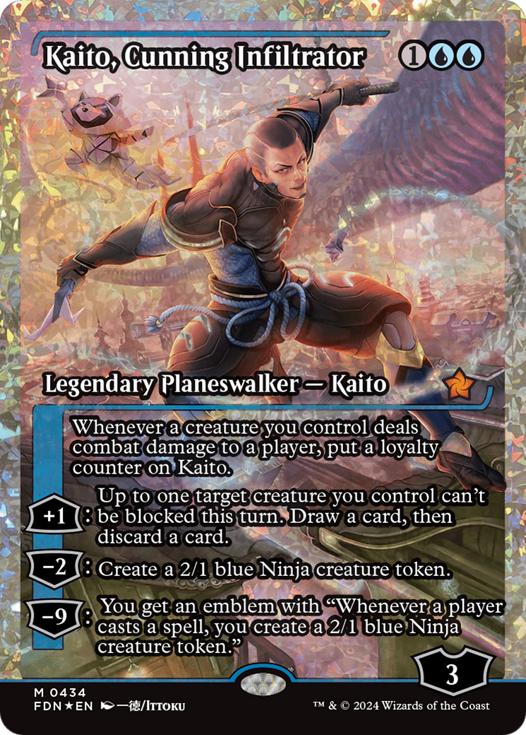 Kaito, Cunning Infiltrator (Showcase) (Frature Foil) [Foundations] | Game Master's Emporium (The New GME)