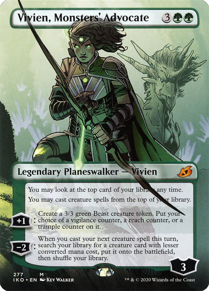 Vivien, Monsters' Advocate (Borderless) [Ikoria: Lair of Behemoths] | Game Master's Emporium (The New GME)