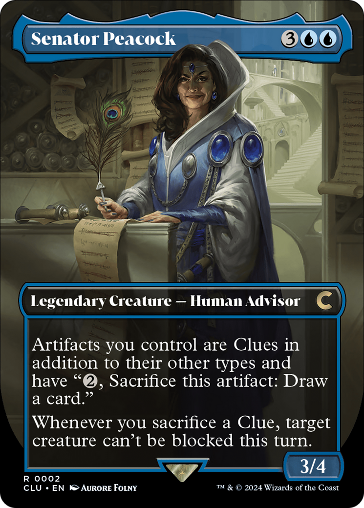 Senator Peacock (Borderless) [Ravnica: Clue Edition] | Game Master's Emporium (The New GME)