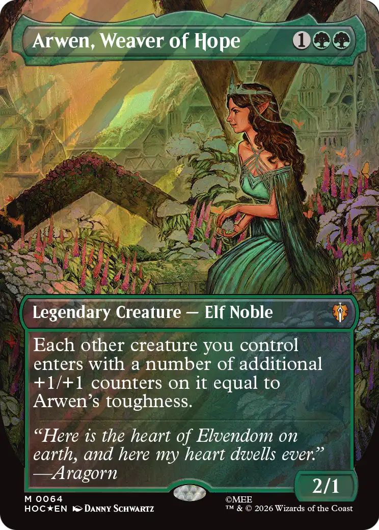 Arwen, Weaver of Hope (Borderless) (Surge Foil) [The Hobbit: Eternal-Legal] | Game Master's Emporium (The New GME)