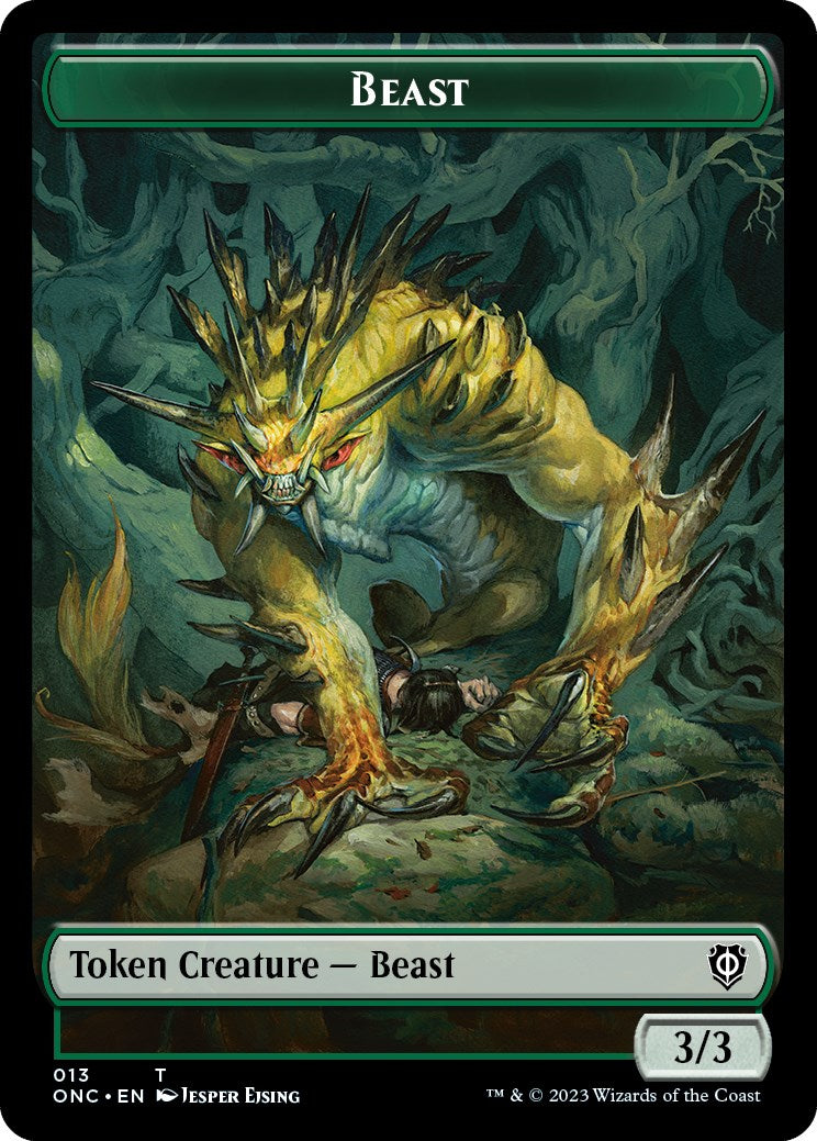 Poison Counter // Beast Double-Sided Token [Phyrexia: All Will Be One Commander Tokens] | Game Master's Emporium (The New GME)