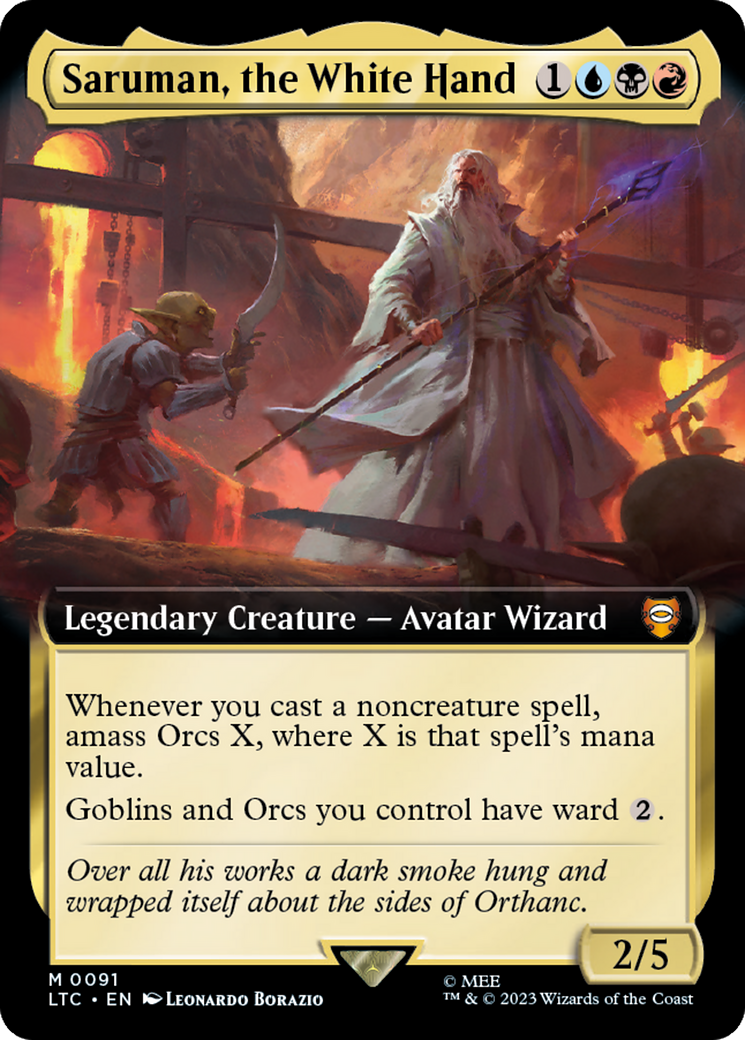 Saruman, the White Hand (Extended Art) [The Lord of the Rings: Tales of Middle-Earth Commander] | Game Master's Emporium (The New GME)