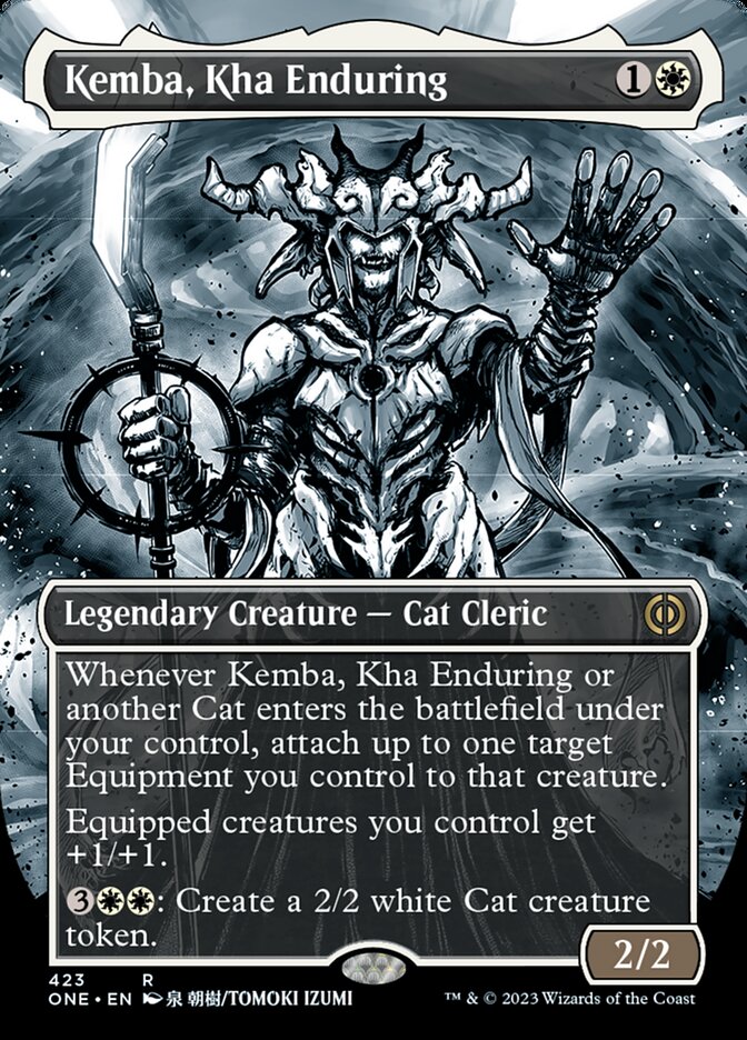 Kemba, Kha Enduring (Borderless Manga Step-and-Compleat Foil) [Phyrexia: All Will Be One] | Game Master's Emporium (The New GME)