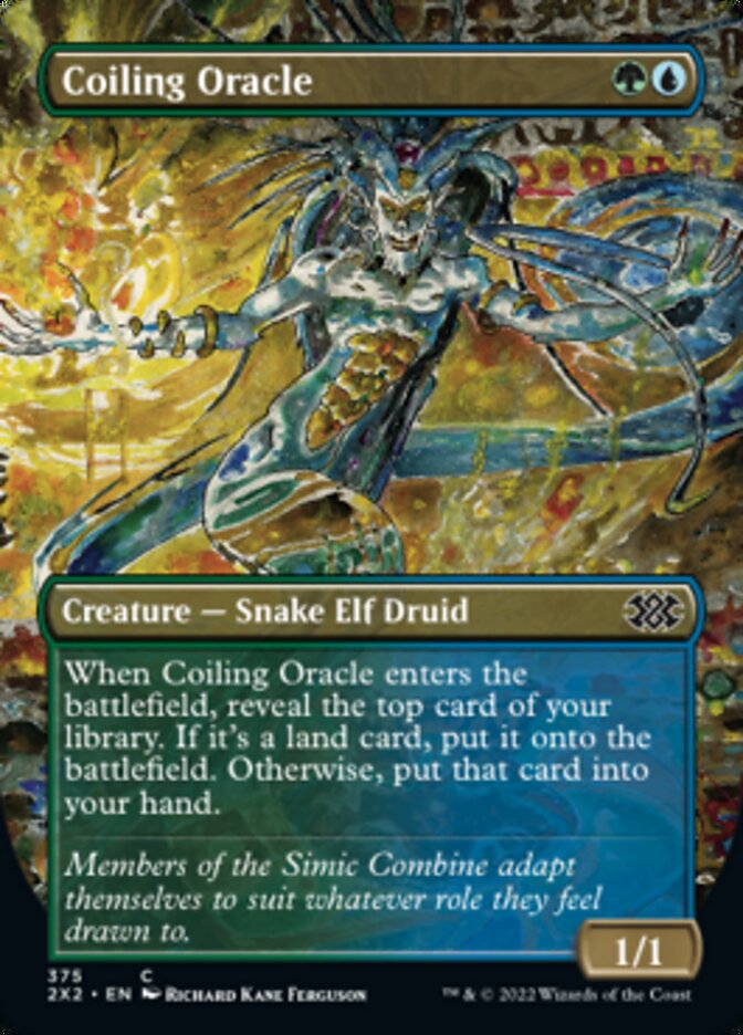 Coiling Oracle (Borderless Alternate Art) [Double Masters 2022] | Game Master's Emporium (The New GME)