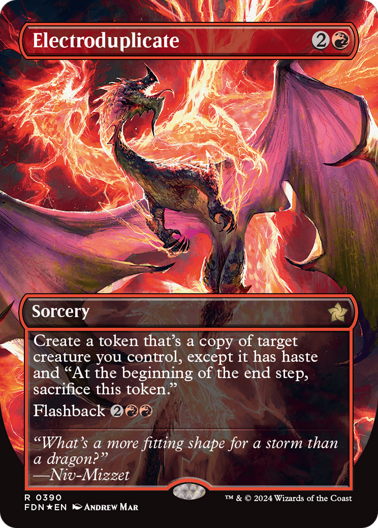 Electroduplicate (Borderless) (Mana Foil) [Foundations] | Game Master's Emporium (The New GME)