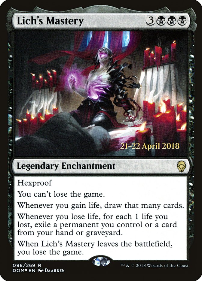 Lich's Mastery [Dominaria Prerelease Promos] | Game Master's Emporium (The New GME)