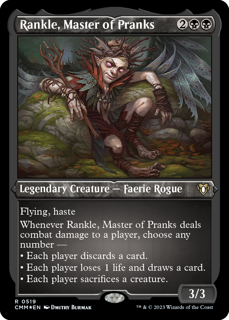 Rankle, Master of Pranks (Foil Etched) [Commander Masters] | Game Master's Emporium (The New GME)