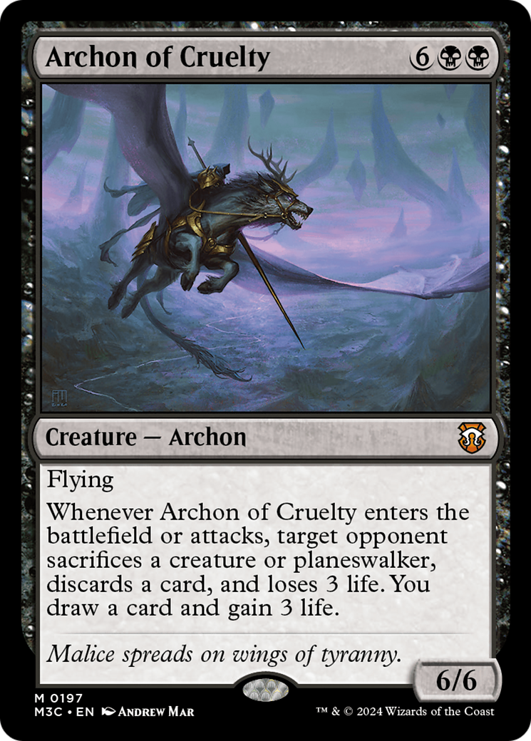 Archon of Cruelty (Ripple Foil) [Modern Horizons 3 Commander] | Game Master's Emporium (The New GME)