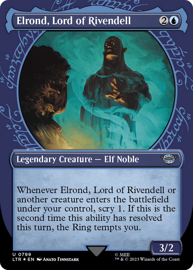 Elrond, Lord of Rivendell (Showcase) (Surge Foil) [The Lord of the Rings: Tales of Middle-Earth] | Game Master's Emporium (The New GME)