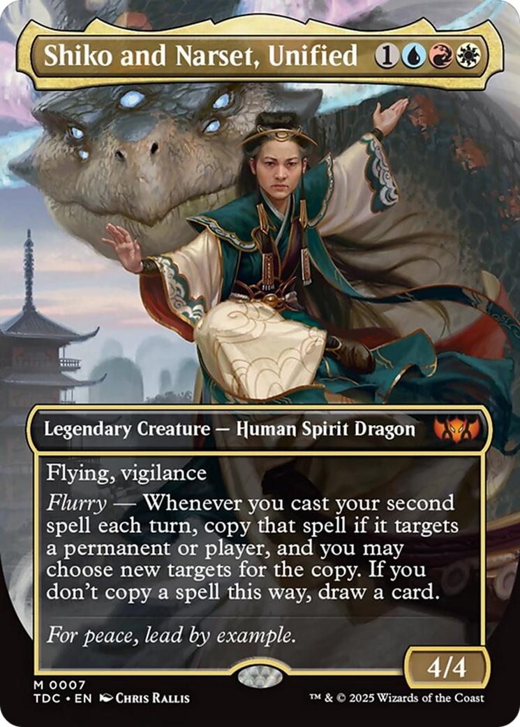 Shiko and Narset, Unified (Borderless) [Tarkir: Dragonstorm Commander] | Game Master's Emporium (The New GME)