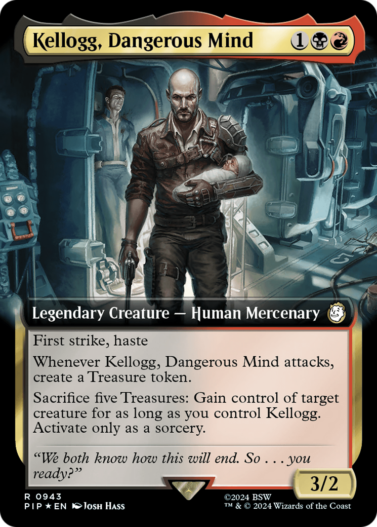 Kellogg, Dangerous Mind (Extended Art) (Surge Foil) [Fallout] | Game Master's Emporium (The New GME)