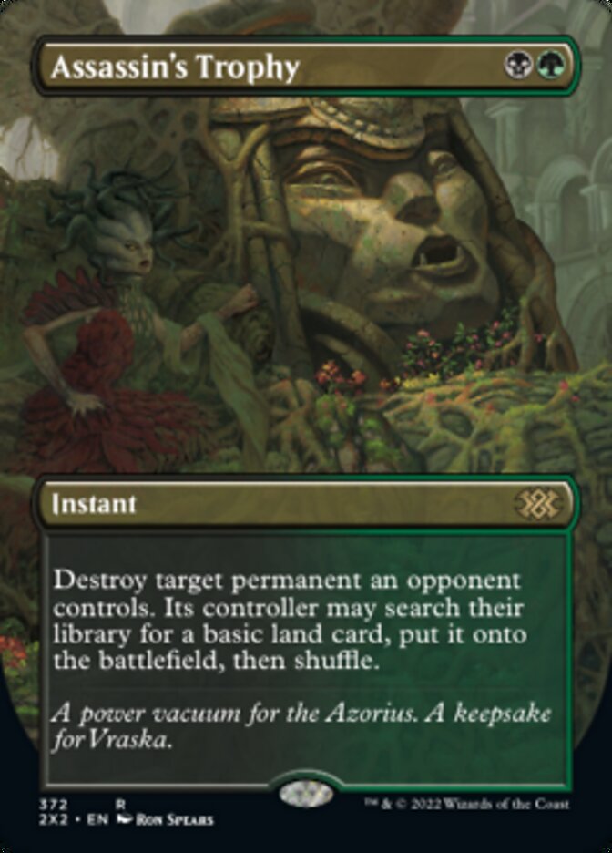 Assassin's Trophy (Borderless Alternate Art) [Double Masters 2022] | Game Master's Emporium (The New GME)