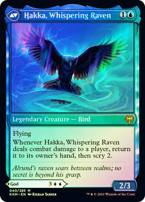 Alrund, God of the Cosmos // Hakka, Whispering Raven [Kaldheim Prerelease Promos] | Game Master's Emporium (The New GME)