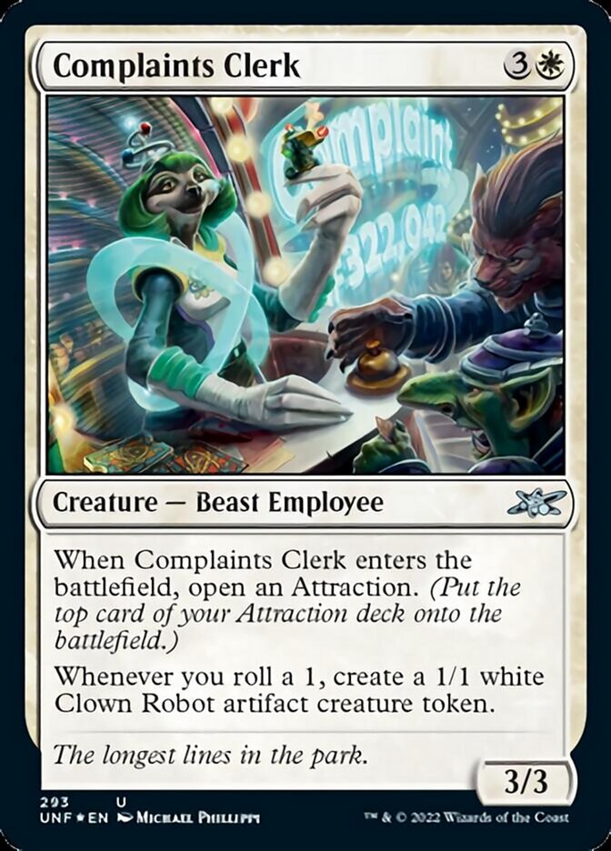 Complaints Clerk (Galaxy Foil) [Unfinity] | Game Master's Emporium (The New GME)