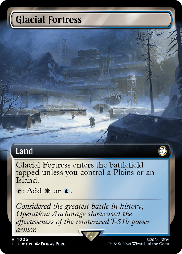 Glacial Fortress (Extended Art) (Surge Foil) [Fallout] | Game Master's Emporium (The New GME)