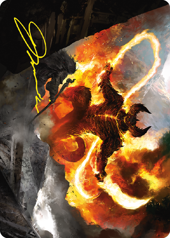 The Balrog, Durin's Bane Art Card (Gold-Stamped Signature) [The Lord of the Rings: Tales of Middle-earth Art Series] | Game Master's Emporium (The New GME)