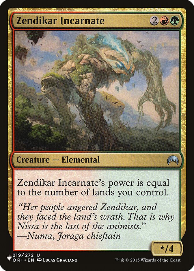 Zendikar Incarnate [The List] | Game Master's Emporium (The New GME)