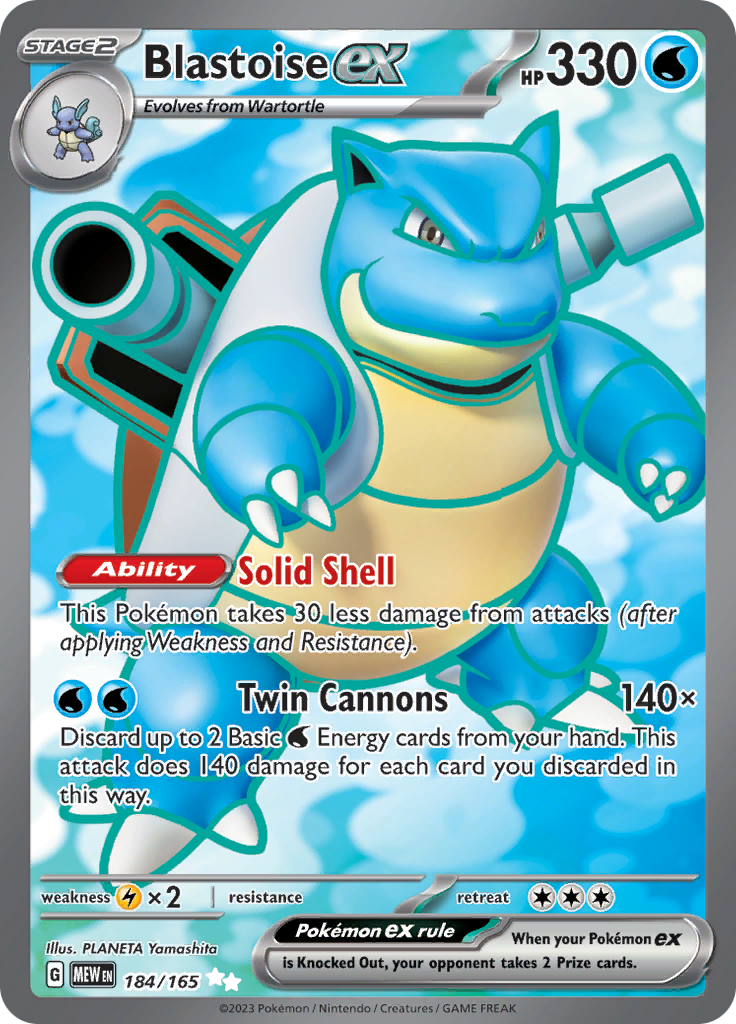 Blastoise ex (184/165) [Scarlet & Violet 151] | Game Master's Emporium (The New GME)