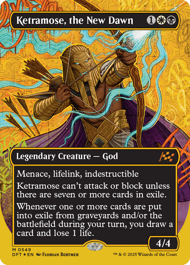Ketramose, the New Dawn (Borderless) (First-Place Foil) [Aetherdrift] | Game Master's Emporium (The New GME)