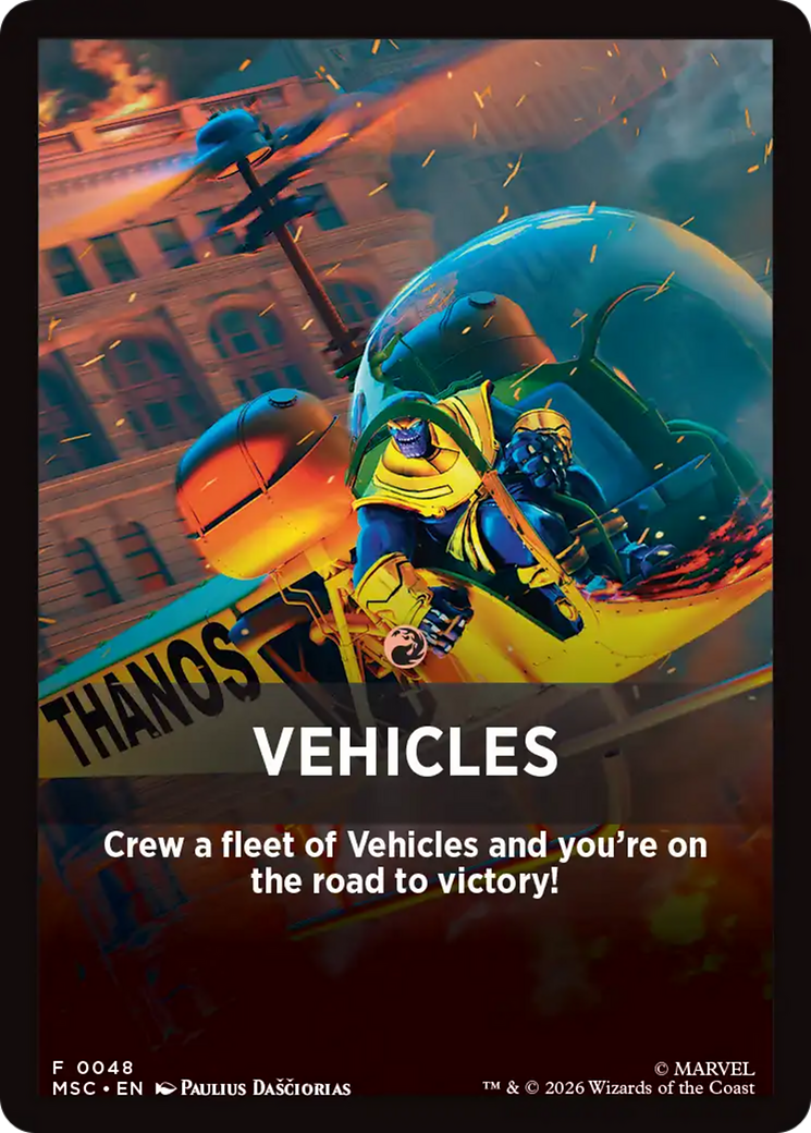 Vehicles Theme Card [Marvel Super Heroes Commander] | Game Master's Emporium (The New GME)