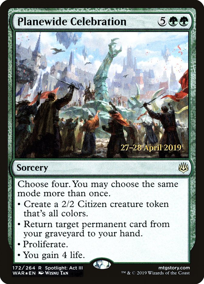 Planewide Celebration [War of the Spark Prerelease Promos] | Game Master's Emporium (The New GME)