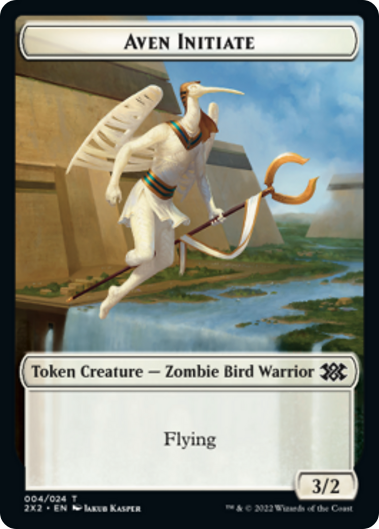 Elemental // Aven Initiate Double-Sided Token [Double Masters 2022 Tokens] | Game Master's Emporium (The New GME)