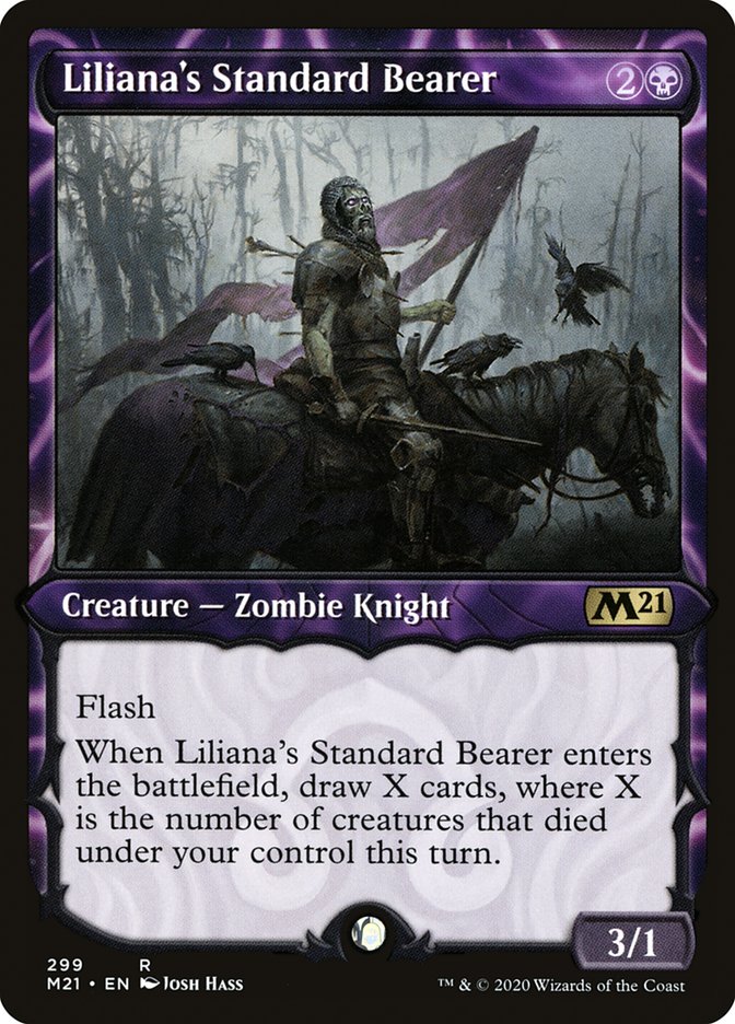 Liliana's Standard Bearer (Showcase) [Core Set 2021] | Game Master's Emporium (The New GME)