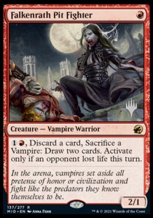 Falkenrath Pit Fighter (Promo Pack) [Innistrad: Midnight Hunt Promos] | Game Master's Emporium (The New GME)