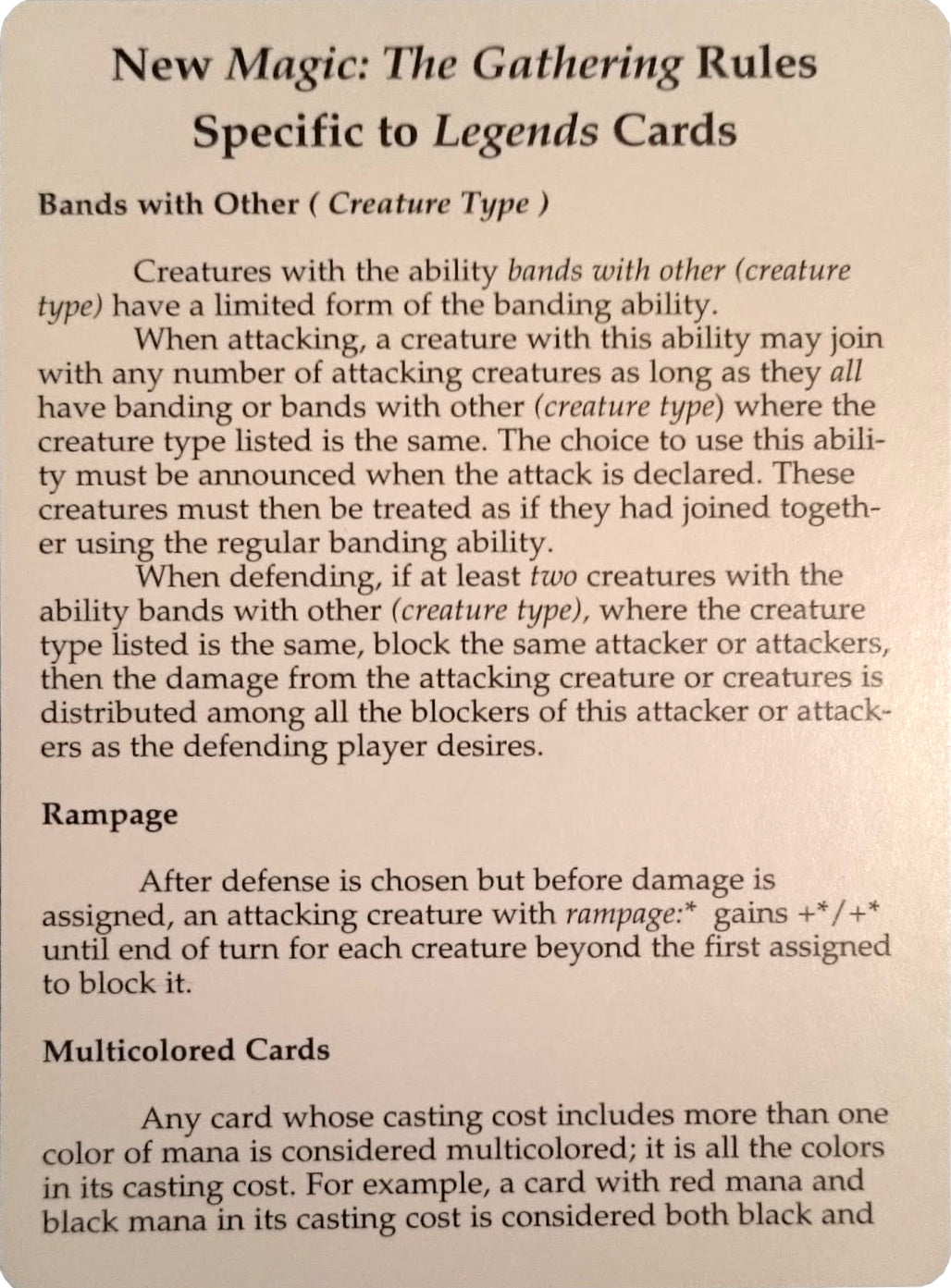 Legends Rules Card [Legends Tokens] | Game Master's Emporium (The New GME)