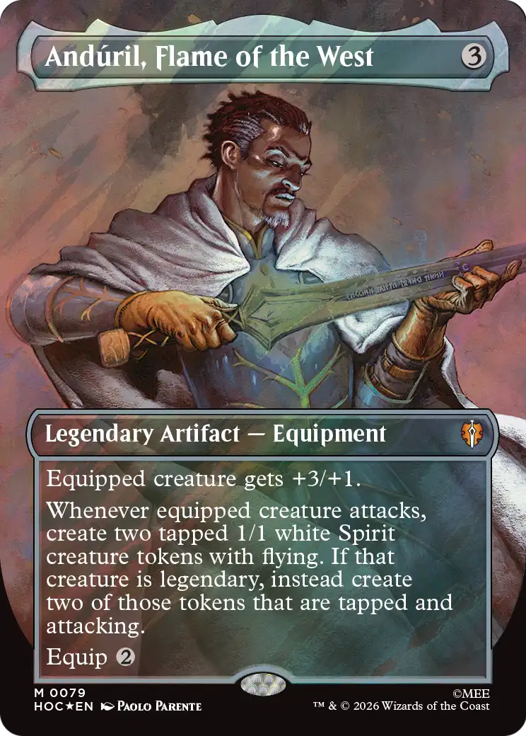 Anduril, Flame of the West (Borderless) (Surge Foil) [The Hobbit: Eternal-Legal] | Game Master's Emporium (The New GME)
