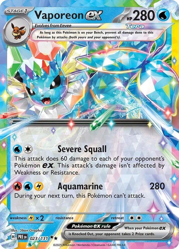 Vaporeon ex (023/131) [Scarlet & Violet: Prismatic Evolutions] | Game Master's Emporium (The New GME)