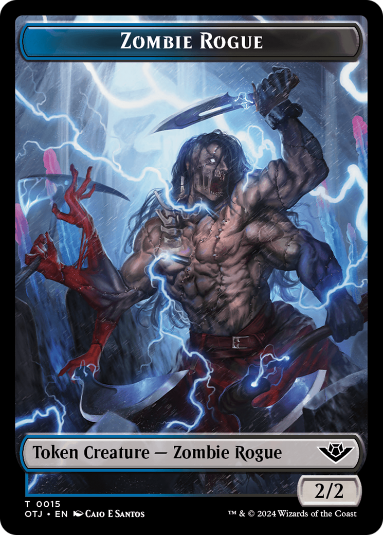 Zombie Rogue Token [Outlaws of Thunder Junction Tokens] | Game Master's Emporium (The New GME)