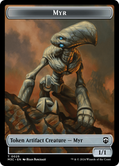 Construct (Ripple Foil) // Myr Double-Sided Token [Modern Horizons 3 Commander Tokens] | Game Master's Emporium (The New GME)