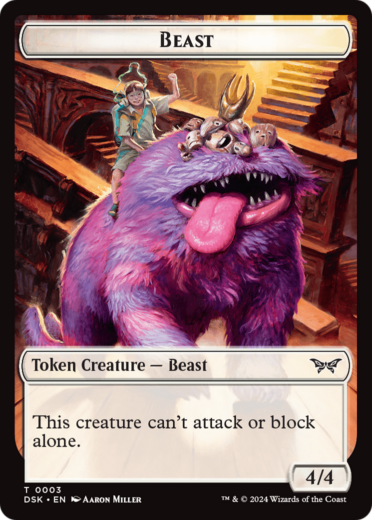 Beast // Copy Double-Sided Token [Duskmourn: House of Horror Tokens] | Game Master's Emporium (The New GME)