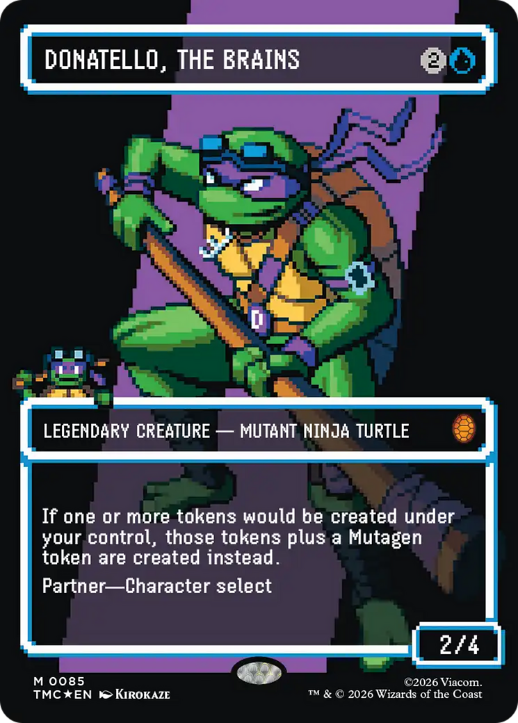 Donatello, the Brains (0085) (Borderless) (Surge Foil) [Teenage Mutant Ninja Turtles Commander] | Game Master's Emporium (The New GME)