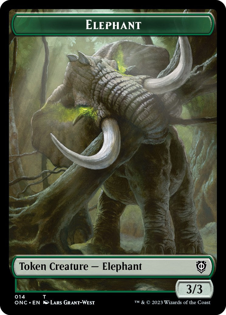 Human Soldier // Elephant Double-Sided Token [Phyrexia: All Will Be One Commander Tokens] | Game Master's Emporium (The New GME)