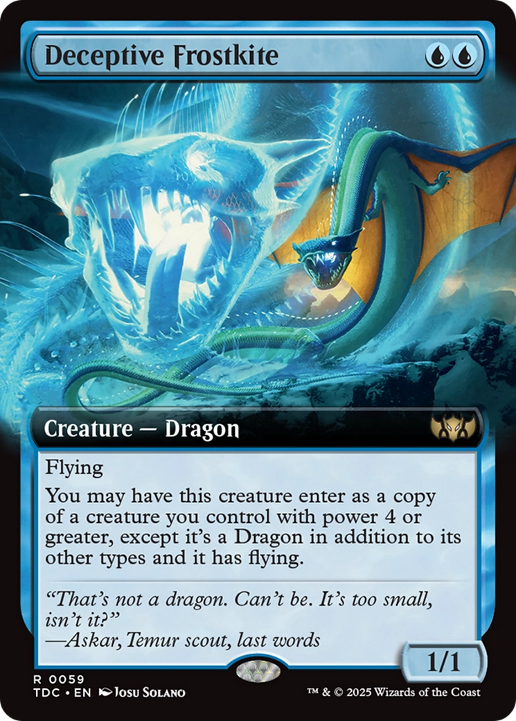 Deceptive Frostkite (Extended Art) [Tarkir: Dragonstorm Commander] | Game Master's Emporium (The New GME)