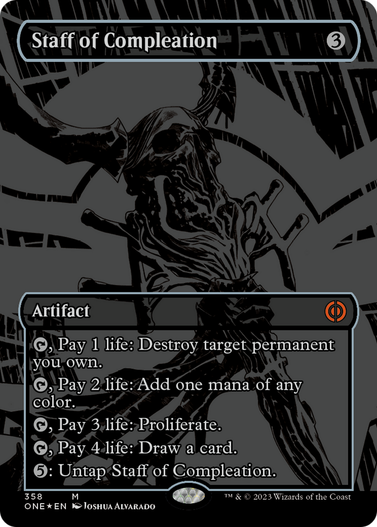 Staff of Compleation (Oil Slick Raised Foil) [Phyrexia: All Will Be One] | Game Master's Emporium (The New GME)