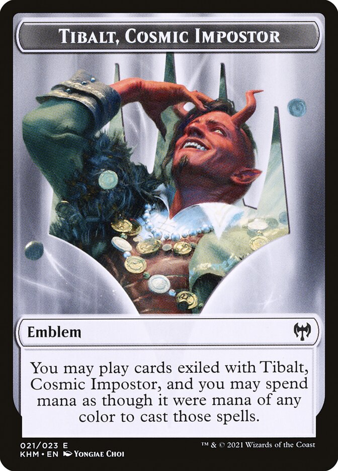 Treasure // Tibalt, Cosmic Impostor Emblem Double-Sided Token [Kaldheim Tokens] | Game Master's Emporium (The New GME)