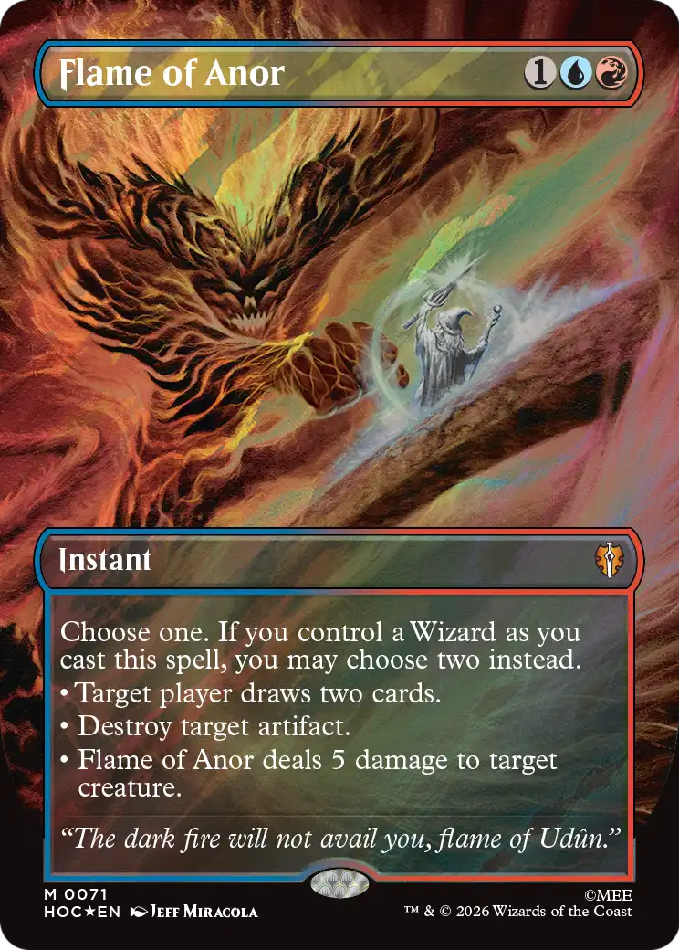 Flame of Anor (Borderless) (Surge Foil) [The Hobbit: Eternal-Legal] | Game Master's Emporium (The New GME)