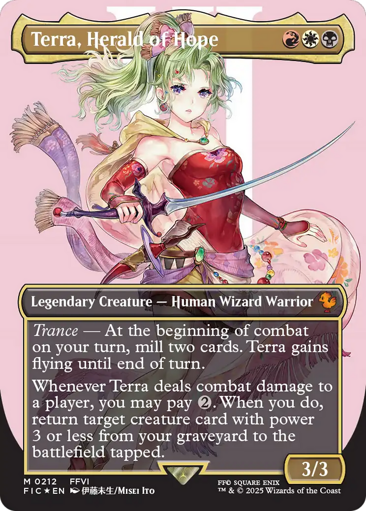 Terra, Herald of Hope (Borderless) (Surge Foil) [FINAL FANTASY Commander] | Game Master's Emporium (The New GME)
