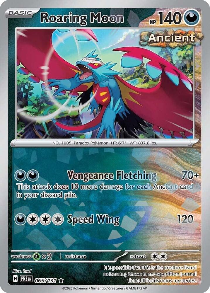 Roaring Moon (065/131) (Poke Ball Pattern) [Scarlet & Violet: Prismatic Evolutions] | Game Master's Emporium (The New GME)