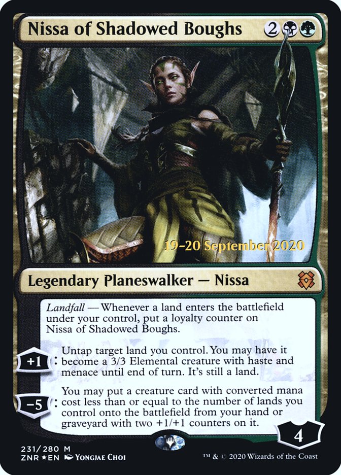 Nissa of Shadowed Boughs [Zendikar Rising Prerelease Promos] | Game Master's Emporium (The New GME)