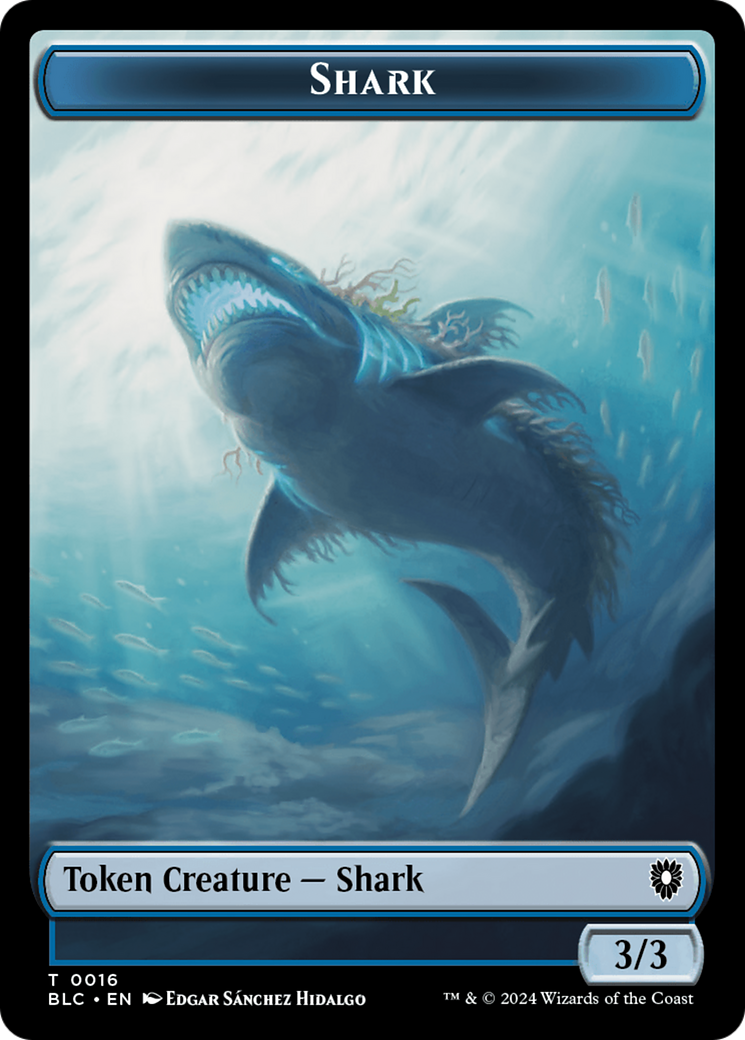 Bird (011) // Shark Double-Sided Token [Bloomburrow Commander Tokens] | Game Master's Emporium (The New GME)