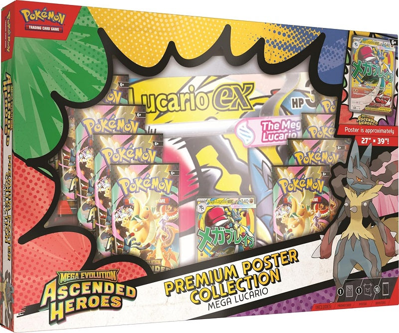 Pokemon  Ascended Heroes Premium Poster Collection Lucario  Limit 1 | Game Master's Emporium (The New GME)